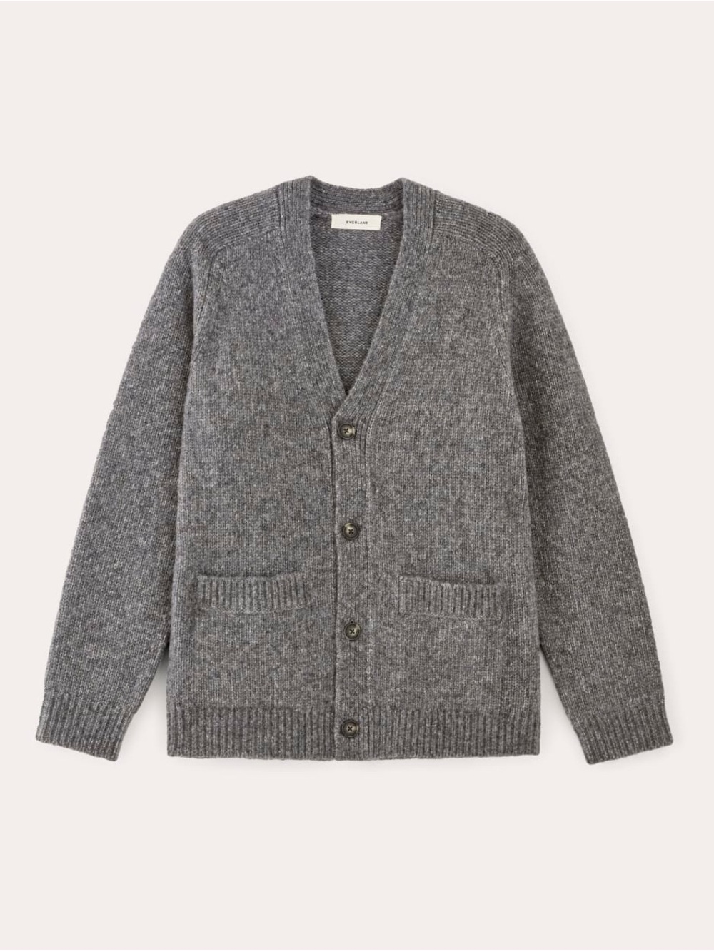 Everlane Heather Charcoal Men's V-Neck Button Cardigan